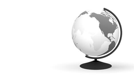 globe rotates on a stand - a transparent black model of planet earth