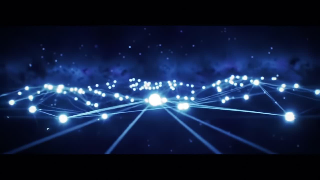 Exploring the Depth of Digital Connectivity: A Stunning Visual Representation of Light Patterns and Points Illuminating a Cosmic Landscape