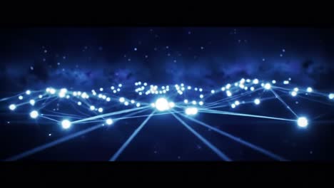 exploring the depth of digital connectivity: a stunning visual representation of light patterns and points illuminating a cosmic landscape