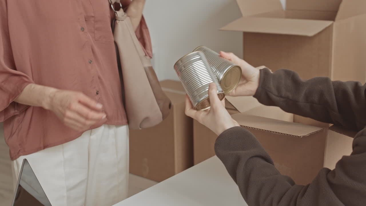 Donating Canned Goods for a Charity