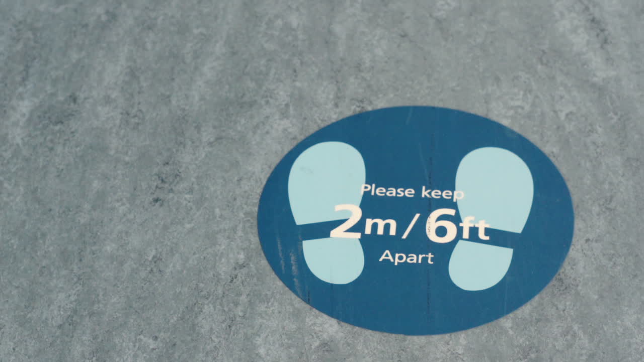 covid-19 物理距離地板標記