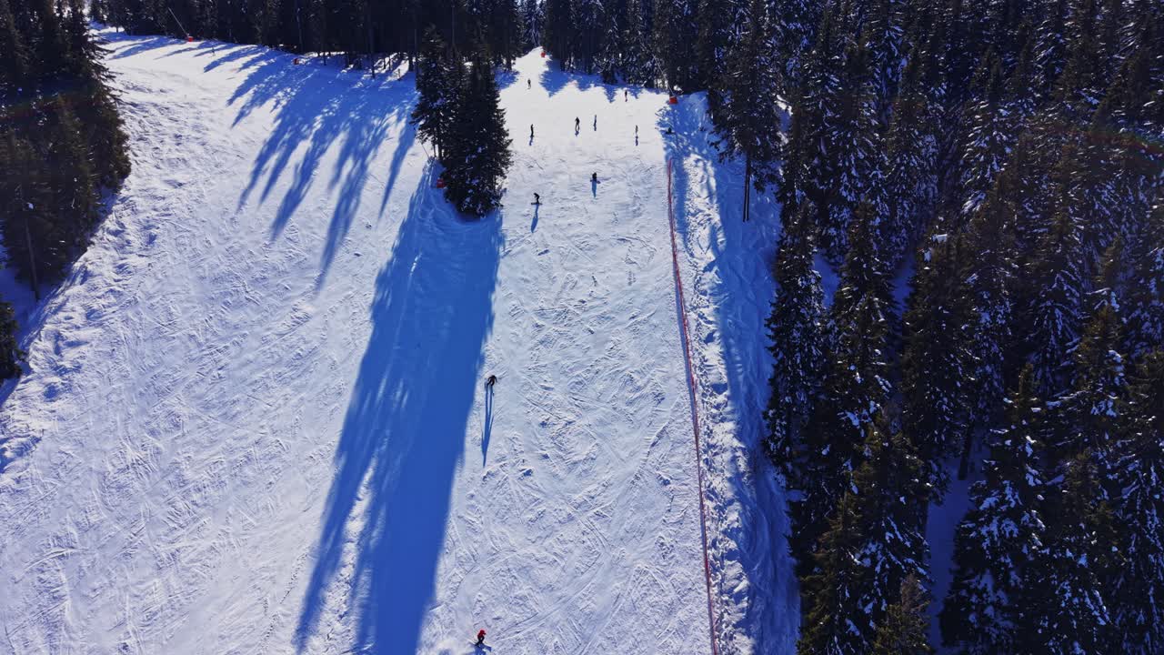 Skiing in the Carpathians mountains during winter in Bulgaria