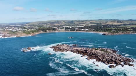 hermosa costa de la bahía de herradura, port elliot, sur de australia