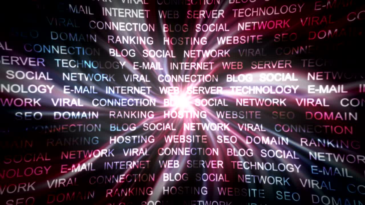 palabras clave de internet, representación, animación, fondo, bucle