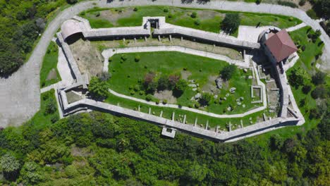 slow top view over ancient peristera fortress in peshtera, bulgaria