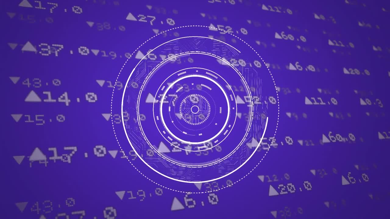 Data processing on purple background