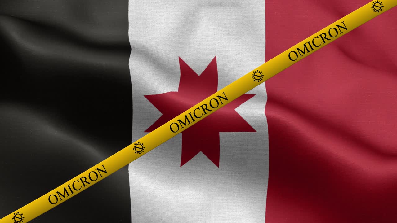 Omicron variant and ban strip on Udmurtia flag - Flag Of Udmurtia