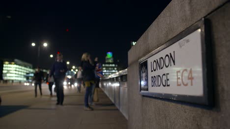 london bridge sign at night