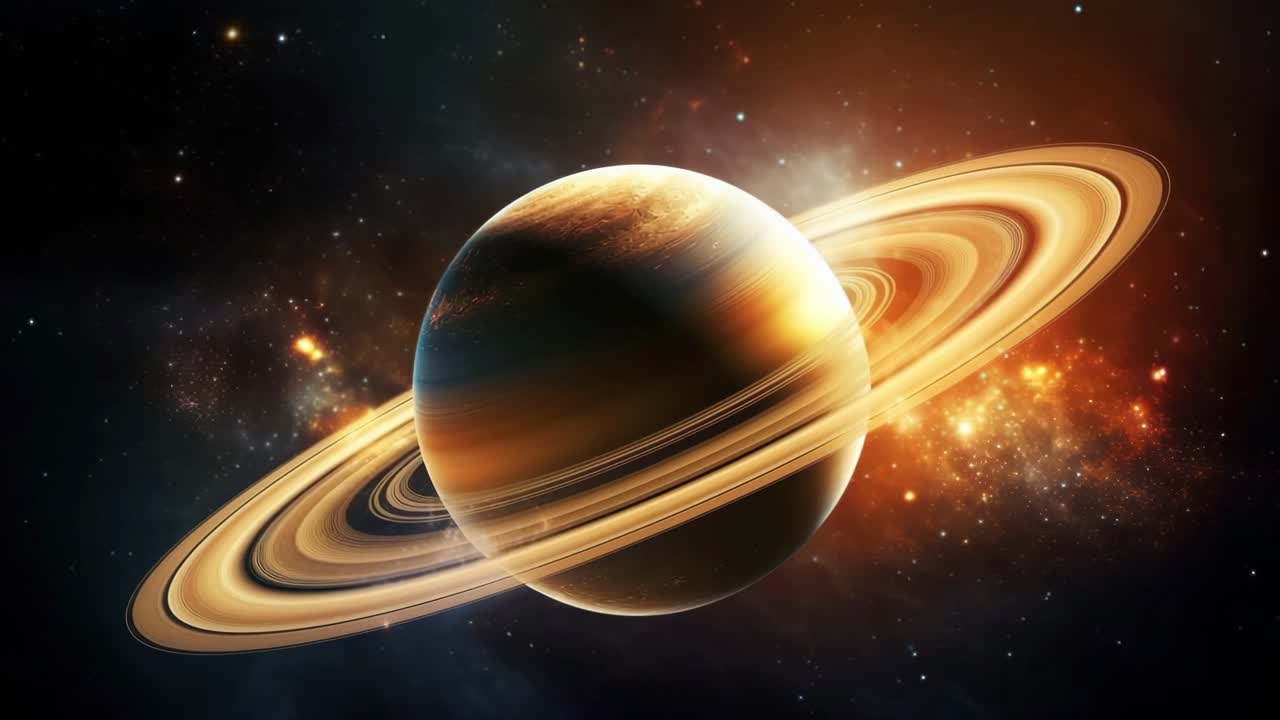 A mesmerizing space video concept showing Saturn's rings in vivid detail
