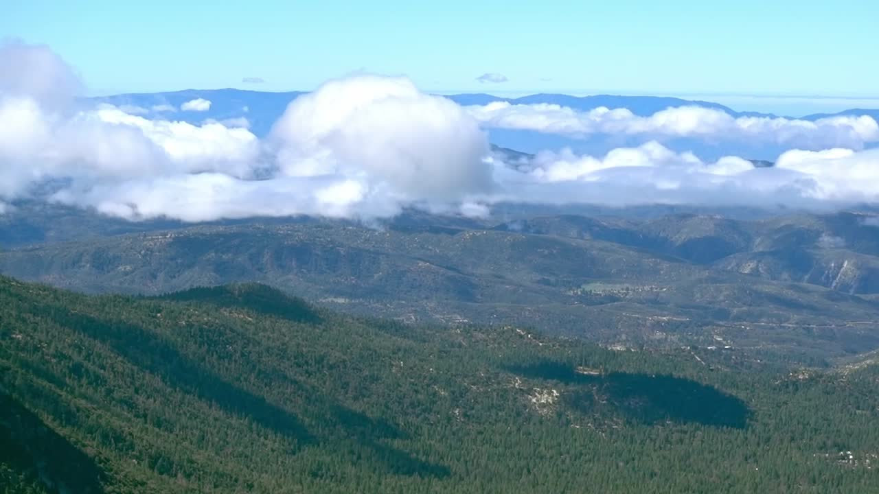 A view of a very round cloud while descending Mt San Jacinto in southern California