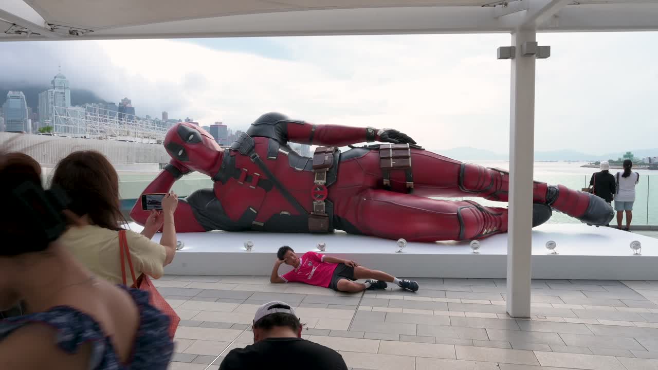 Giant Deadpool Statue in Hong Kong