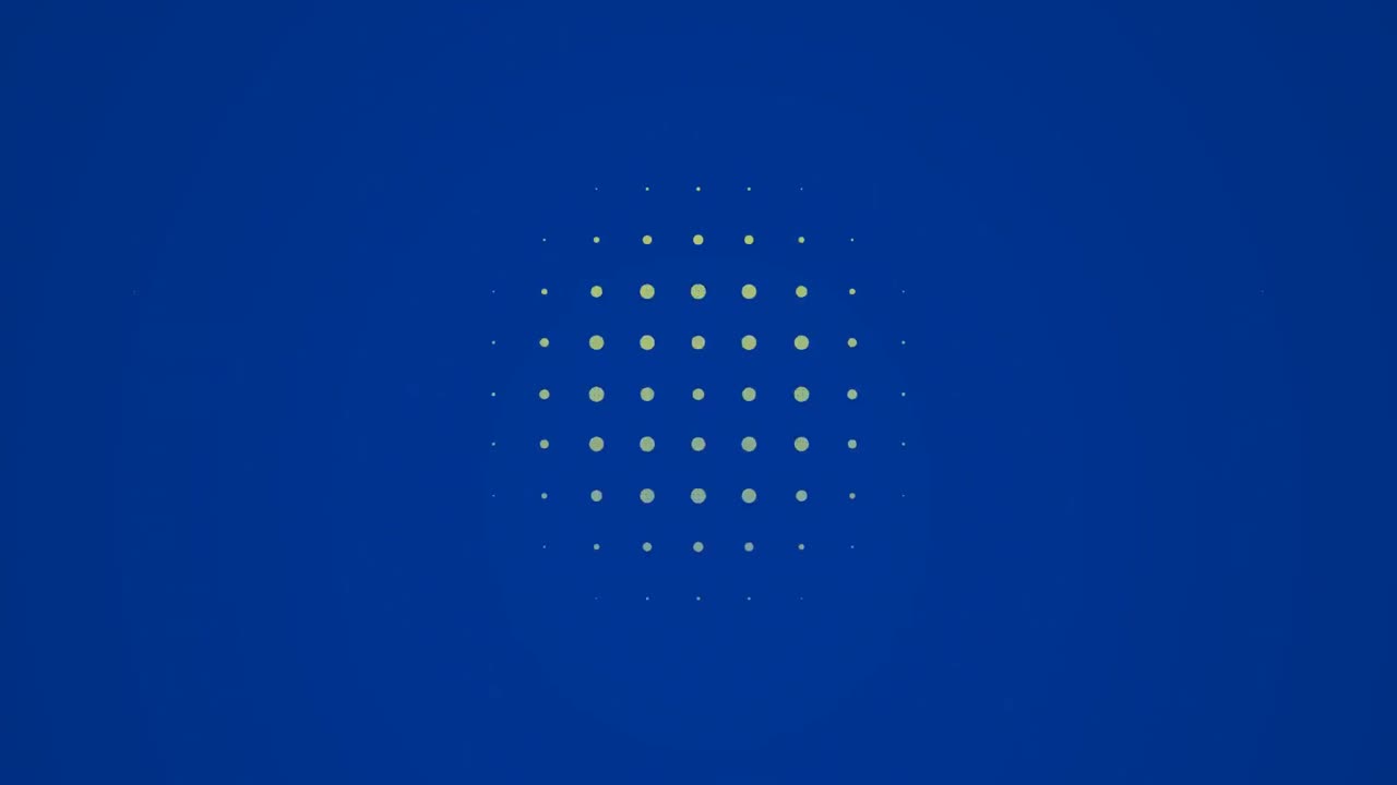 파란색 배경에서 원활한 루프로 움직이는 추상적인 모양의 애니메이션