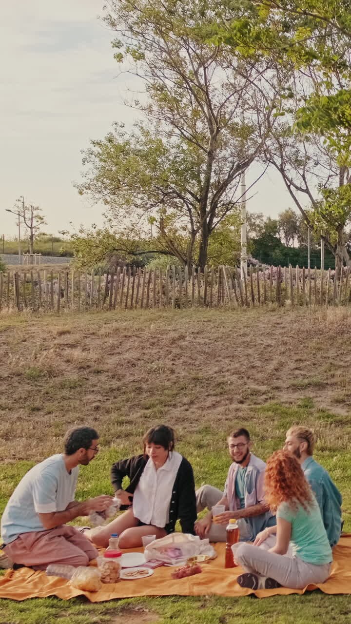 amigos disfrutando de un picnic en el parque