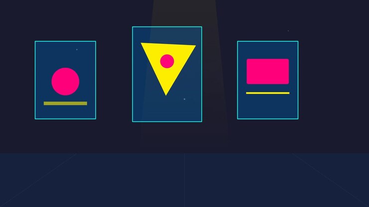 Abstract Animation of Geometric Shapes Moving in Frames