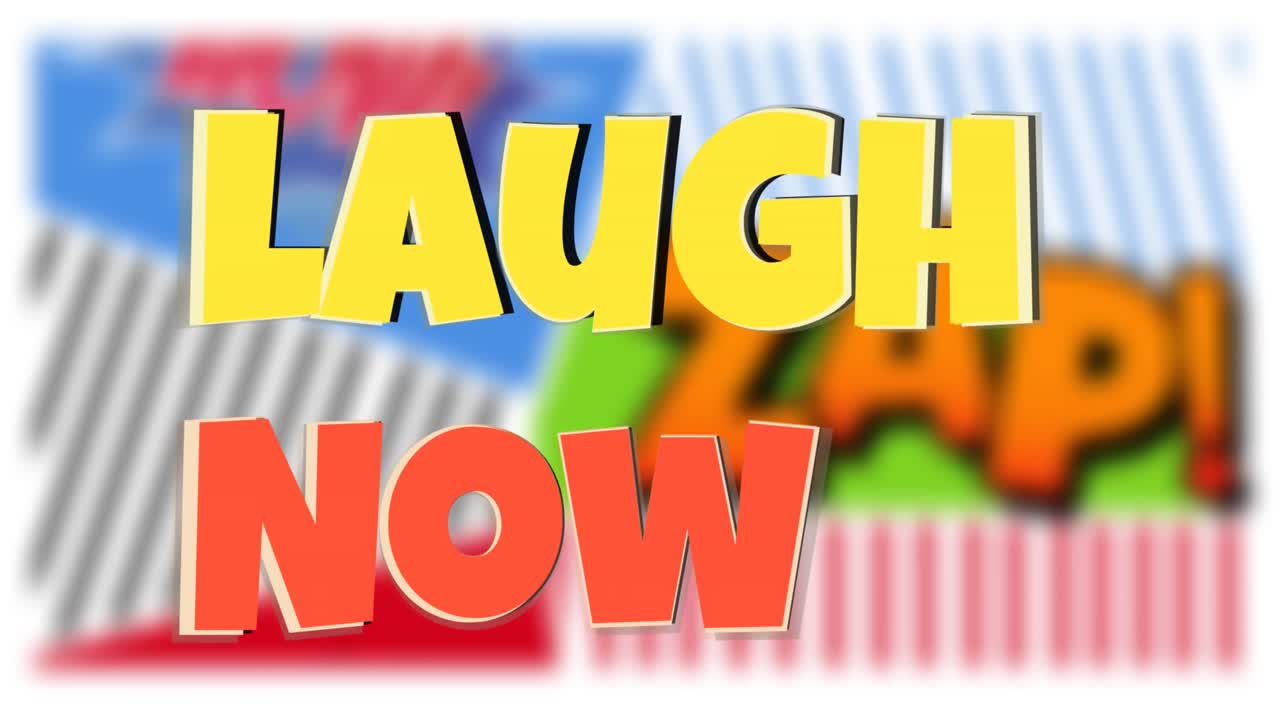 웃음의 애니메이션 이제 코 ⁇  텍스트 위에 텍스트