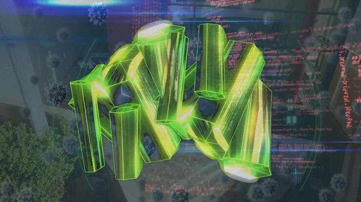 Testi natalizi multipli e simboli matematici giallo neon su alberi al neon su sfondo nero