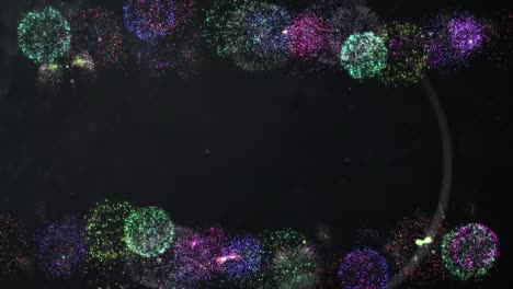 animación de texto pow sobre burbuja de habla retro y confeti cayendo