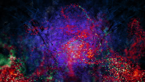 animation of glowing mesh of connections over purple background