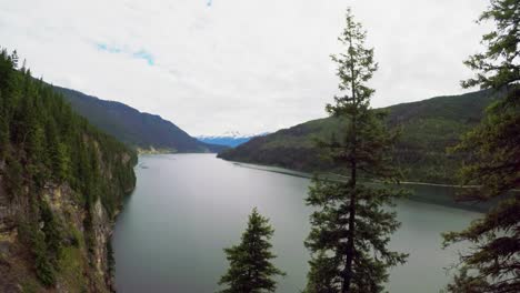 view of beautiful river surrounded by mountain range 4k