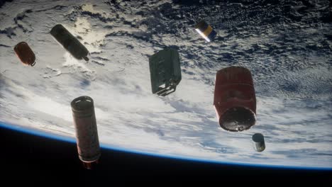 contaminación de la atmósfera del planeta tierra y el espacio