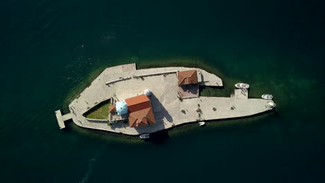 our lady of the rocks, man made island with a church, in montenegro