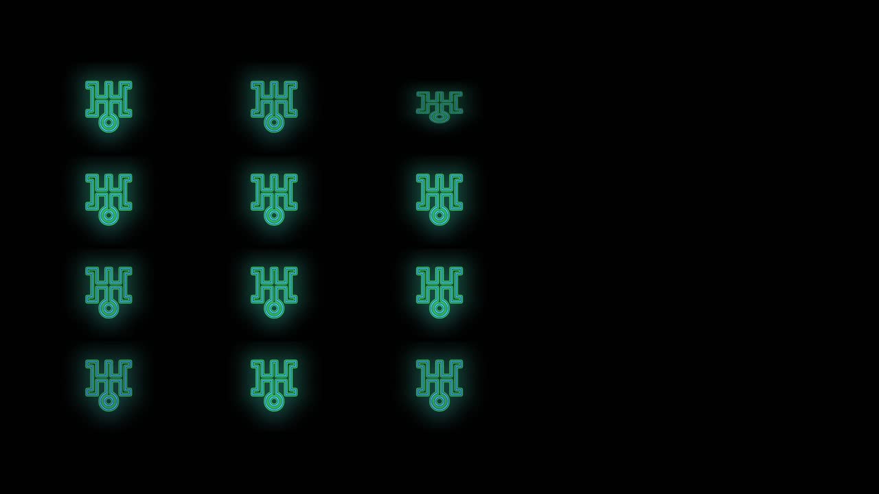 Pulsing neon Japan sign pattern with led light in casino style