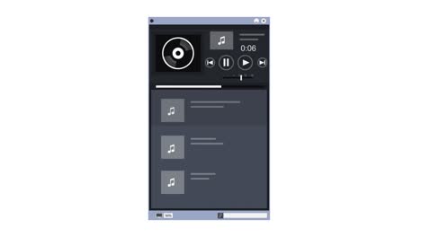 music player. animation of the program interface. cartoon