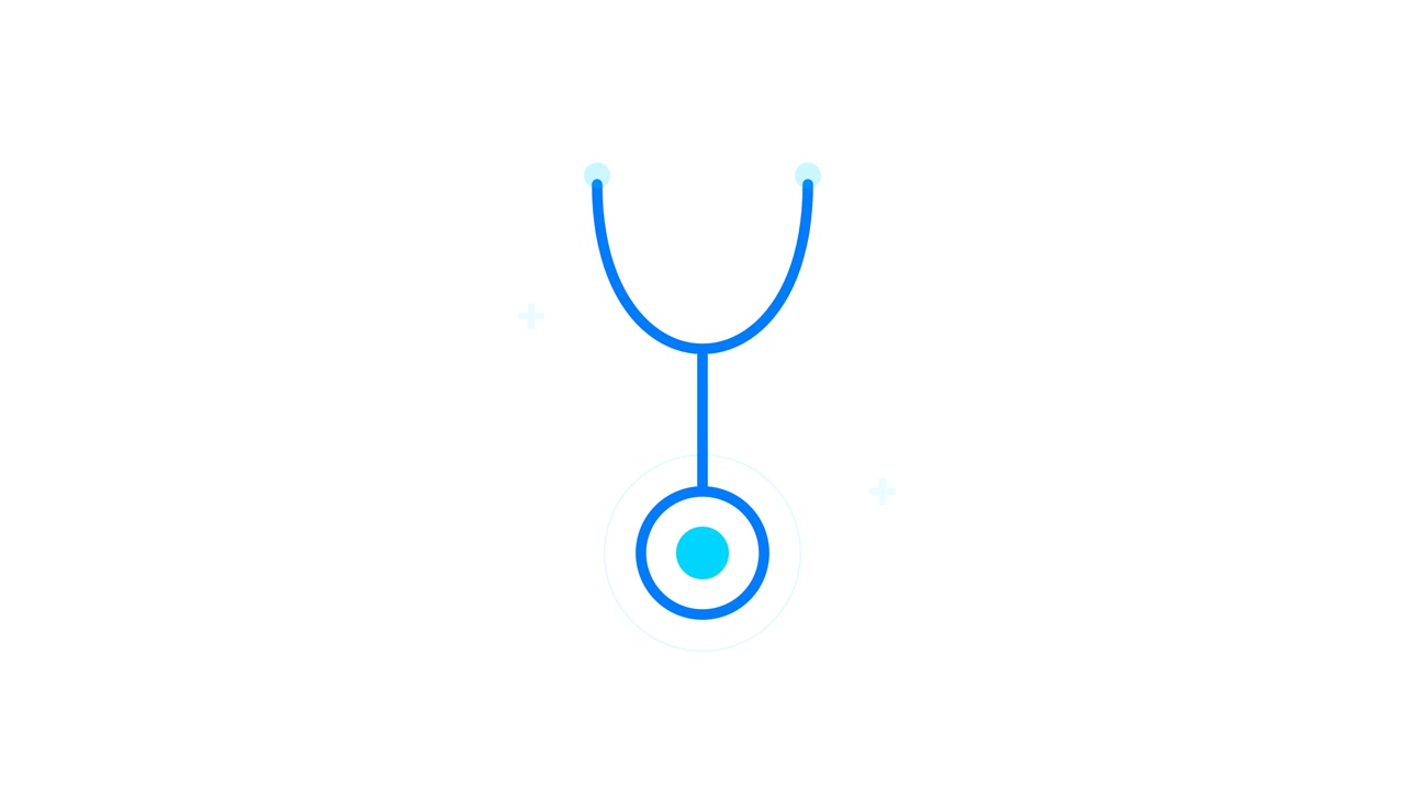 Animated Stethoscope Icon Drawing on White Background