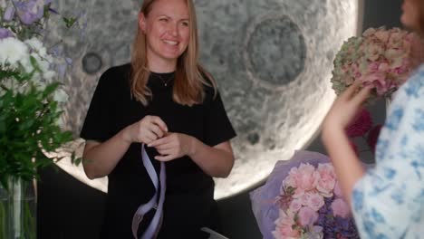 florist assisting customer
