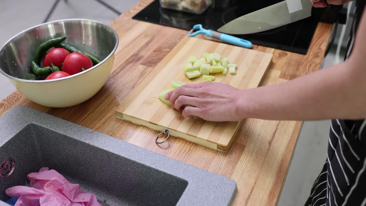 Chopping Vegetables in the Kitchen