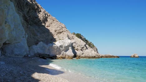 agia eleni beach kefalonia, greece - one of the most beautiful rocky wild beaches of kefalonia - static shot