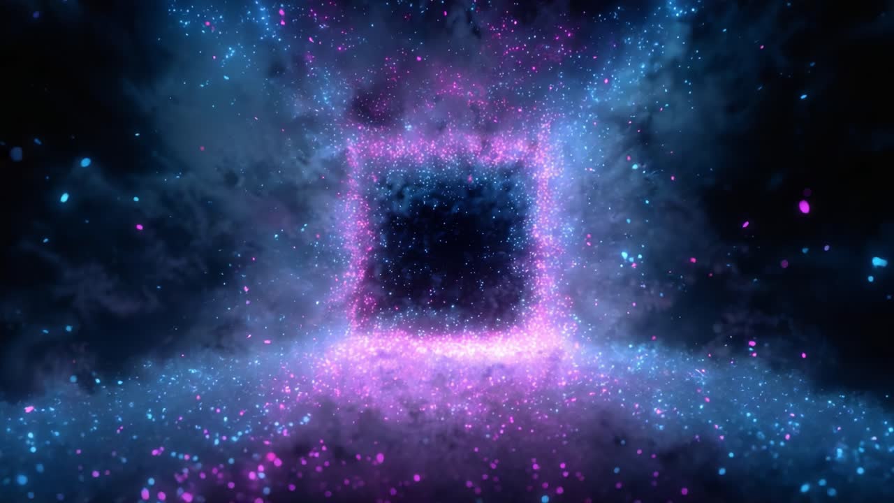 A Portal of Vibrant Cosmic Energy: A Breathtaking Visual Journey Through a Mystical Gateway Surrounded by Sparkling Stars and Ethereal Light
