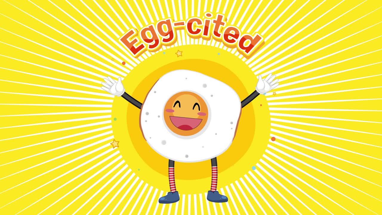 흥분과 기을 표현하는 애니메이션 달 캐릭터