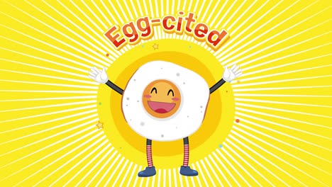 animated egg character expressing excitement and joy