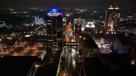 sandton city, johannesburg at night: aerial view