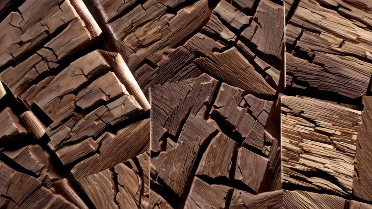 Abstract Fragmented Wood Texture Pattern