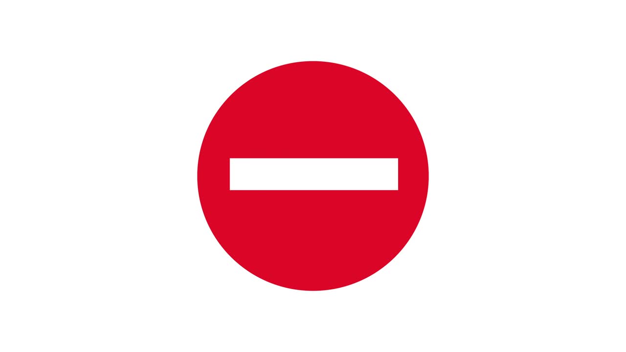 señal de animación sin entrada. señales de cierre de carreteras. prohibición de tráfico