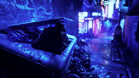 cyberpunk city alley