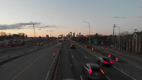 Traffic in I-35, Minnesota, aerial footage