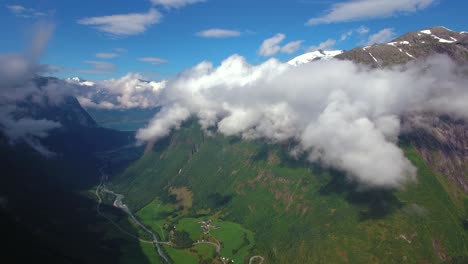 aerial footage beautiful nature norway.