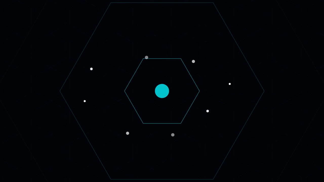 Abstract Hexagonal Motion Graphics Animation with Rotating Dots