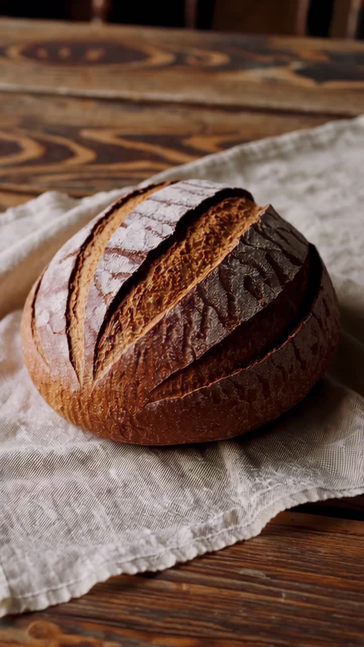 pan artesanal en una mesa de madera