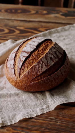 artisan bread on wooden table