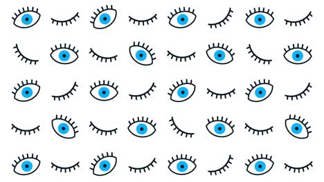 animación del icono del ojo en fondo blanco. video 4k