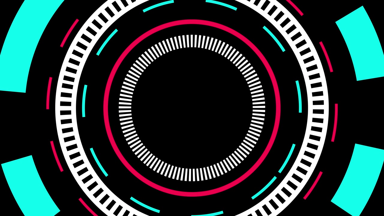 Interfaccia digitale futuristica con cerchi geometrici rotanti