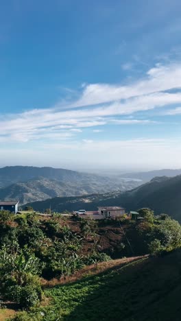 mountainous landscape with rural structures
