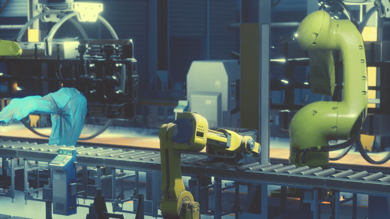 Automobile production factory at work