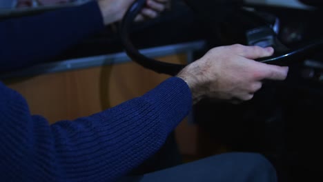 person driving a vehicle