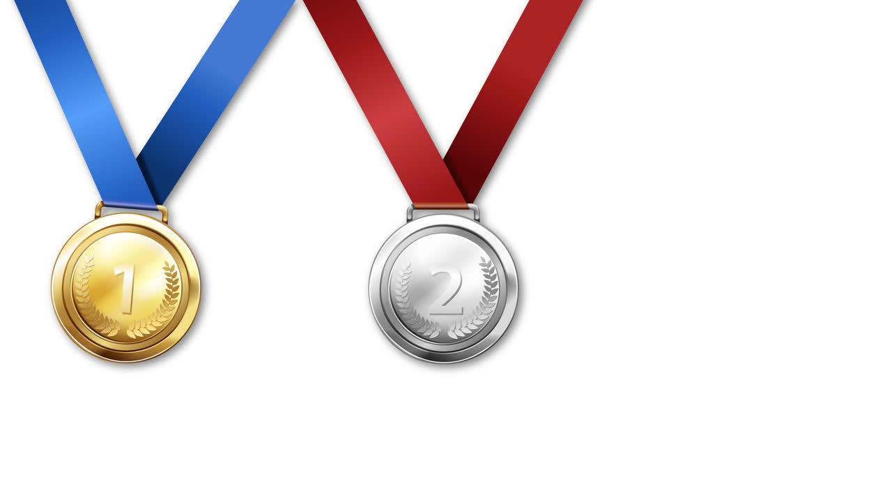 medallas de oro, plata y bronce con fondos cambiantes