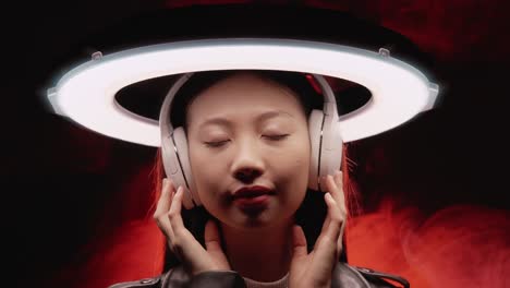 music inspiration cyberpunk neon girl headphones